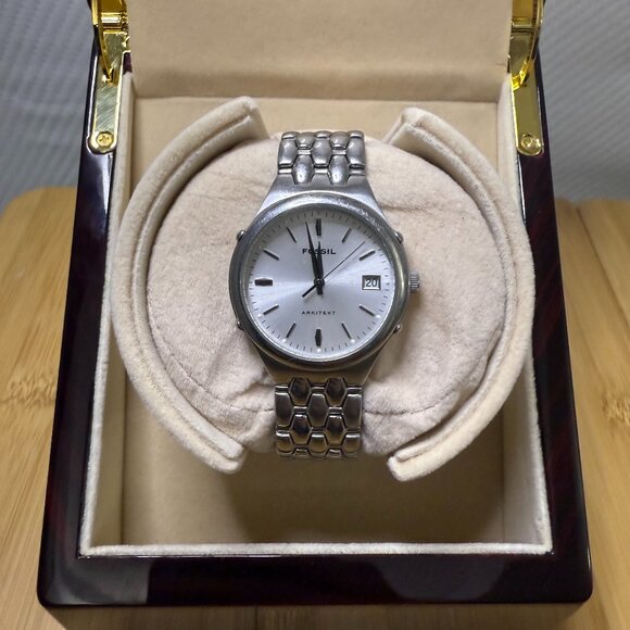 Fossil Arkitekt Men's Solid Steel Calendar Watch FS2948, 37mm - Picture 1 of 5
